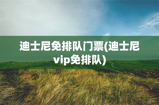 迪士尼免排队门票(迪士尼vip免排队)