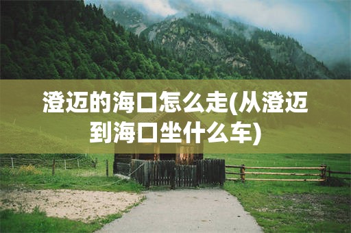 澄迈的海口怎么走(从澄迈到海口坐什么车)
