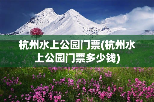 杭州水上公园门票(杭州水上公园门票多少钱)