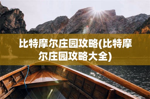 比特摩尔庄园攻略(比特摩尔庄园攻略大全)