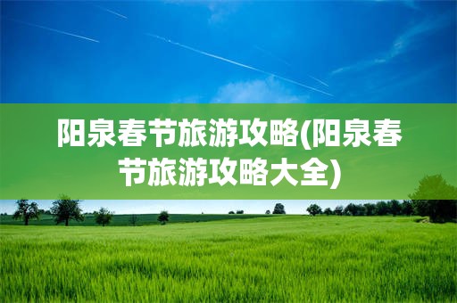 阳泉春节旅游攻略(阳泉春节旅游攻略大全)