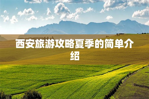 西安旅游攻略夏季的简单介绍