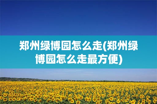 郑州绿博园怎么走(郑州绿博园怎么走最方便)