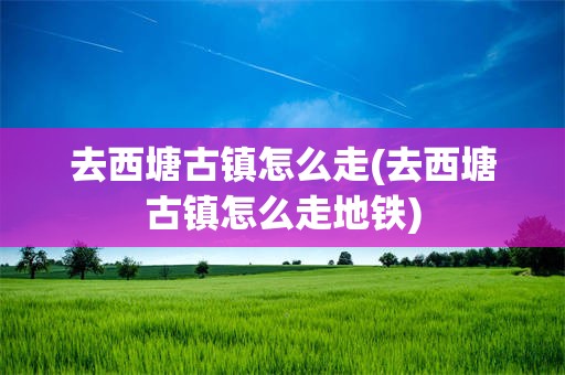 去西塘古镇怎么走(去西塘古镇怎么走地铁)