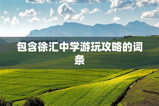 包含徐汇中学游玩攻略的词条