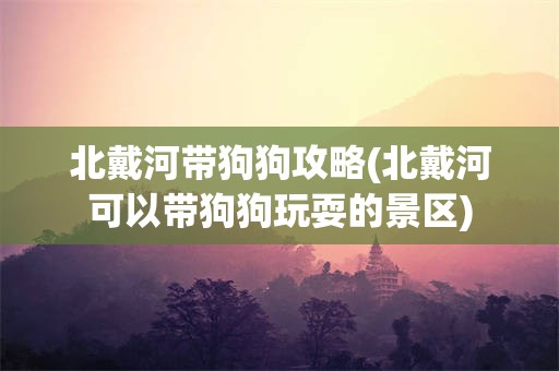 北戴河带狗狗攻略(北戴河可以带狗狗玩耍的景区)