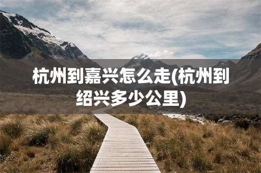 杭州到嘉兴怎么走(杭州到绍兴多少公里)