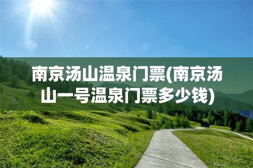 南京汤山温泉门票(南京汤山一号温泉门票多少钱)