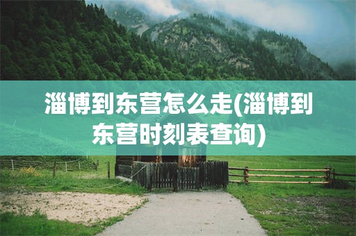 淄博到东营怎么走(淄博到东营时刻表查询)
