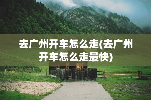 去广州开车怎么走(去广州开车怎么走最快)