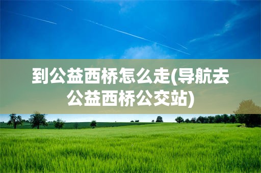 到公益西桥怎么走(导航去公益西桥公交站)