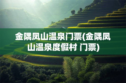 金隅凤山温泉门票(金隅凤山温泉度假村 门票)
