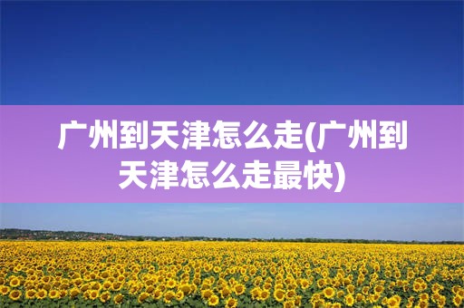 广州到天津怎么走(广州到天津怎么走最快)