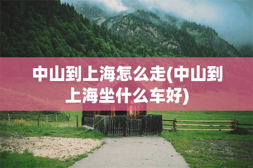 中山到上海怎么走(中山到上海坐什么车好)