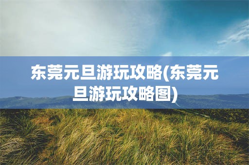 东莞元旦游玩攻略(东莞元旦游玩攻略图)