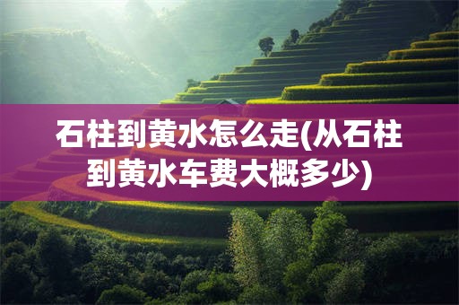 石柱到黄水怎么走(从石柱到黄水车费大概多少)