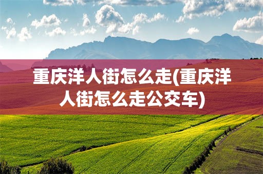 重庆洋人街怎么走(重庆洋人街怎么走公交车)