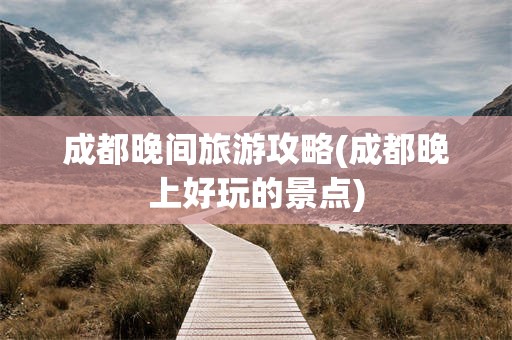 成都晚间旅游攻略(成都晚上好玩的景点)