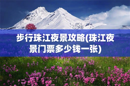 步行珠江夜景攻略(珠江夜景门票多少钱一张)