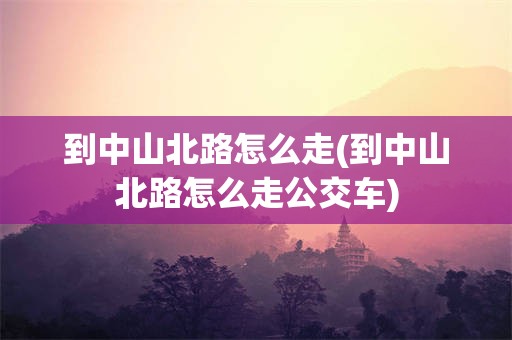 到中山北路怎么走(到中山北路怎么走公交车)