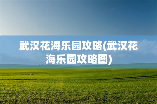 武汉花海乐园攻略(武汉花海乐园攻略图)