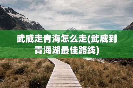 武威走青海怎么走(武威到青海湖最佳路线)