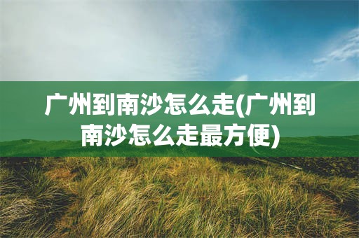 广州到南沙怎么走(广州到南沙怎么走最方便)
