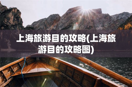 上海旅游目的攻略(上海旅游目的攻略图)