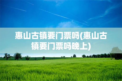 惠山古镇要门票吗(惠山古镇要门票吗晚上)
