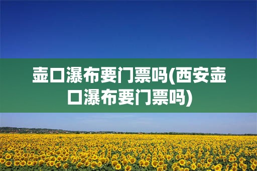 壶口瀑布要门票吗(西安壶口瀑布要门票吗)