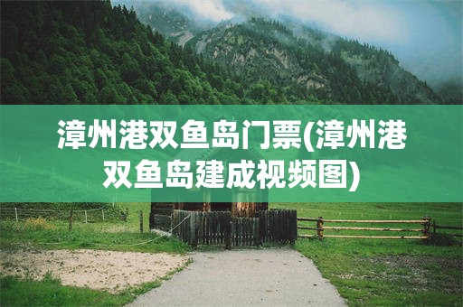 漳州港双鱼岛门票(漳州港双鱼岛建成视频图)