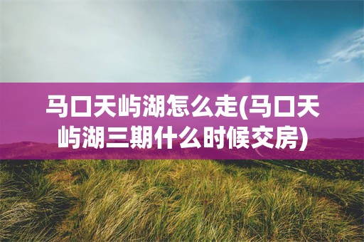 马口天屿湖怎么走(马口天屿湖三期什么时候交房)
