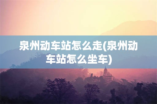 泉州动车站怎么走(泉州动车站怎么坐车)