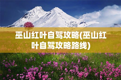 巫山红叶自驾攻略(巫山红叶自驾攻略路线)