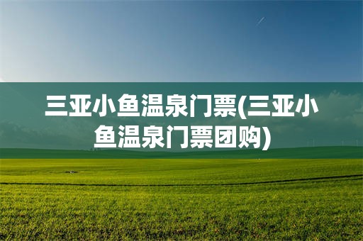 三亚小鱼温泉门票(三亚小鱼温泉门票团购)