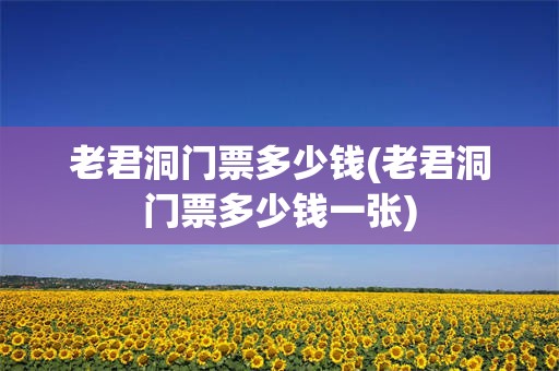 老君洞门票多少钱(老君洞门票多少钱一张)
