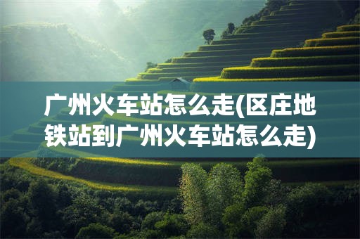 广州火车站怎么走(区庄地铁站到广州火车站怎么走)