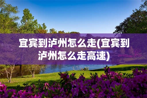 宜宾到泸州怎么走(宜宾到泸州怎么走高速)