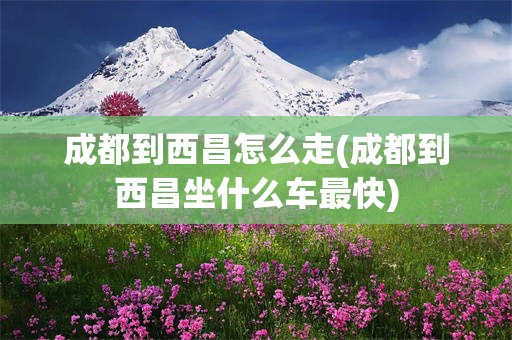 成都到西昌怎么走(成都到西昌坐什么车最快)