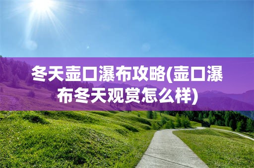 冬天壶口瀑布攻略(壶口瀑布冬天观赏怎么样)