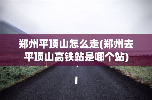 郑州平顶山怎么走(郑州去平顶山高铁站是哪个站)