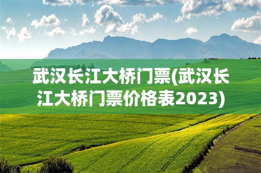 武汉长江大桥门票(武汉长江大桥门票价格表2023)