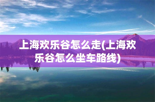 上海欢乐谷怎么走(上海欢乐谷怎么坐车路线)