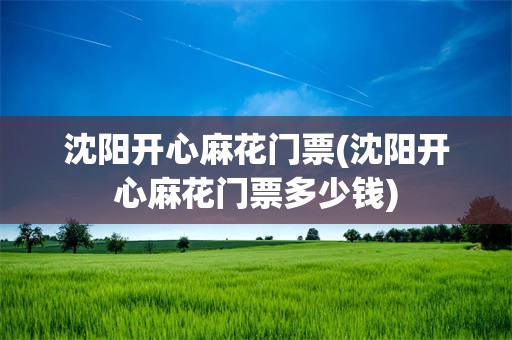 沈阳开心麻花门票(沈阳开心麻花门票多少钱)