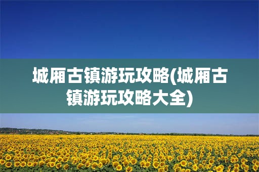 城厢古镇游玩攻略(城厢古镇游玩攻略大全)