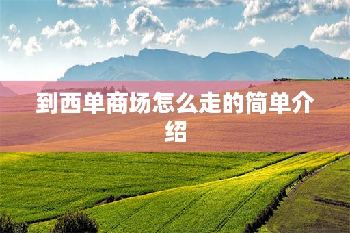 到西单商场怎么走的简单介绍