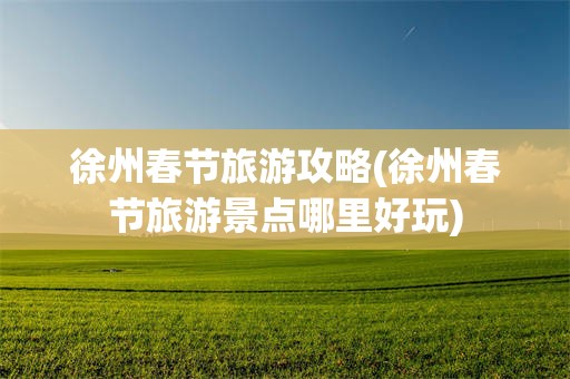 徐州春节旅游攻略(徐州春节旅游景点哪里好玩)