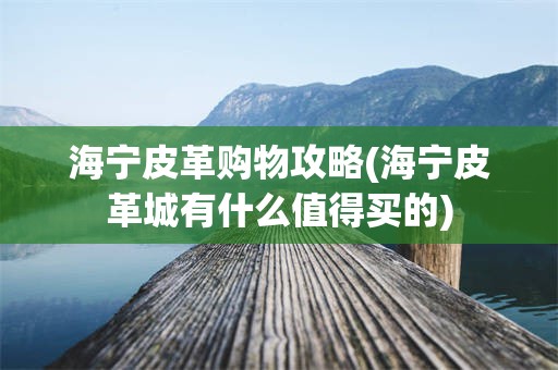 海宁皮革购物攻略(海宁皮革城有什么值得买的)