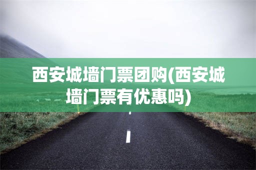西安城墙门票团购(西安城墙门票有优惠吗)