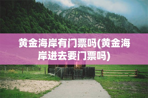 黄金海岸有门票吗(黄金海岸进去要门票吗)